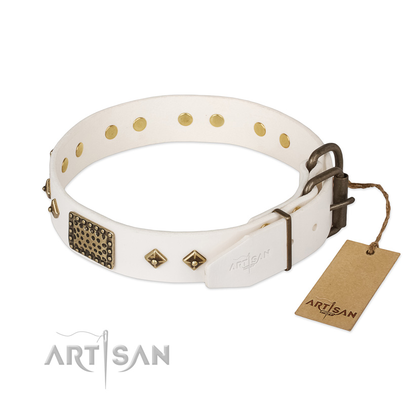 Fdt Artisan Snow Covered Gold 犬用ホワイト首輪 C2 1113 Artisan Collar 犬用品 犬 グッズ 犬訓練用具 犬用品通販 犬用品 犬グッズ 犬訓練用具 犬用品通販